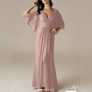 AW Bridal Faxai Bridesmaid Prom Wedding Guest Maxi Dress,10, Rose